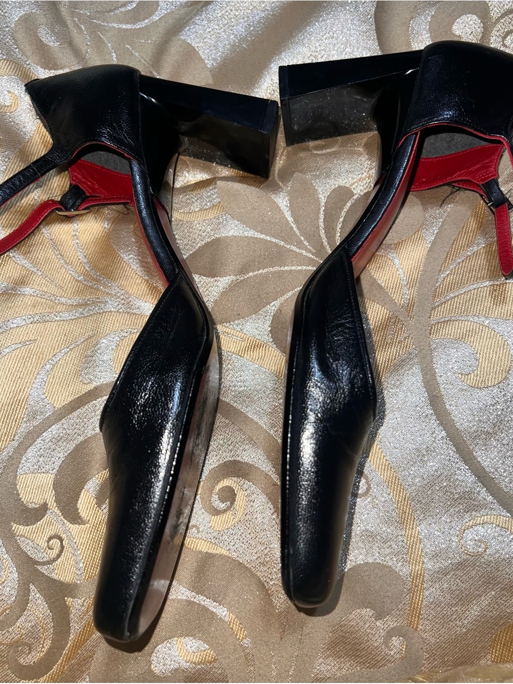 Charles David Vintage 90’s Black Leather Square Toe Mary Jane Heels - Picture 6 of 8